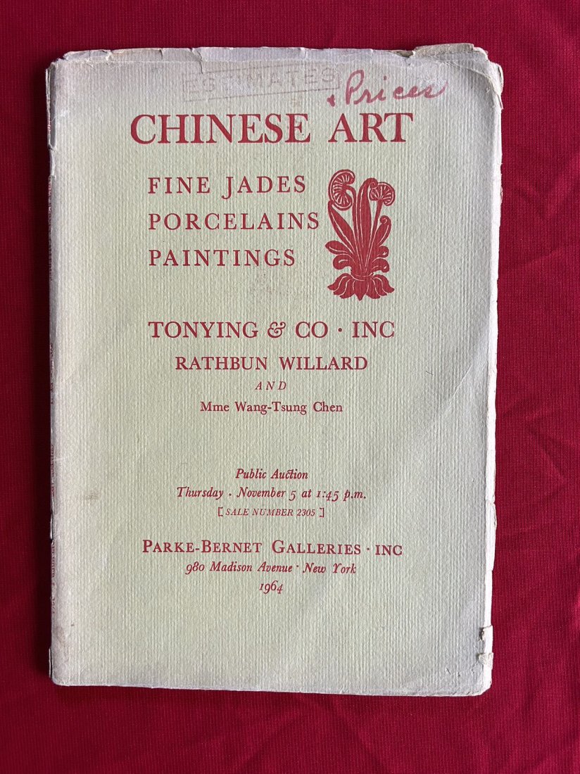 Parke-Bernet Galleries 1964 Chinese Art TONYING & CO. INC: Parke-Bernet Galleries 1964 Chinese Art TONYING & CO. INC , good condition!