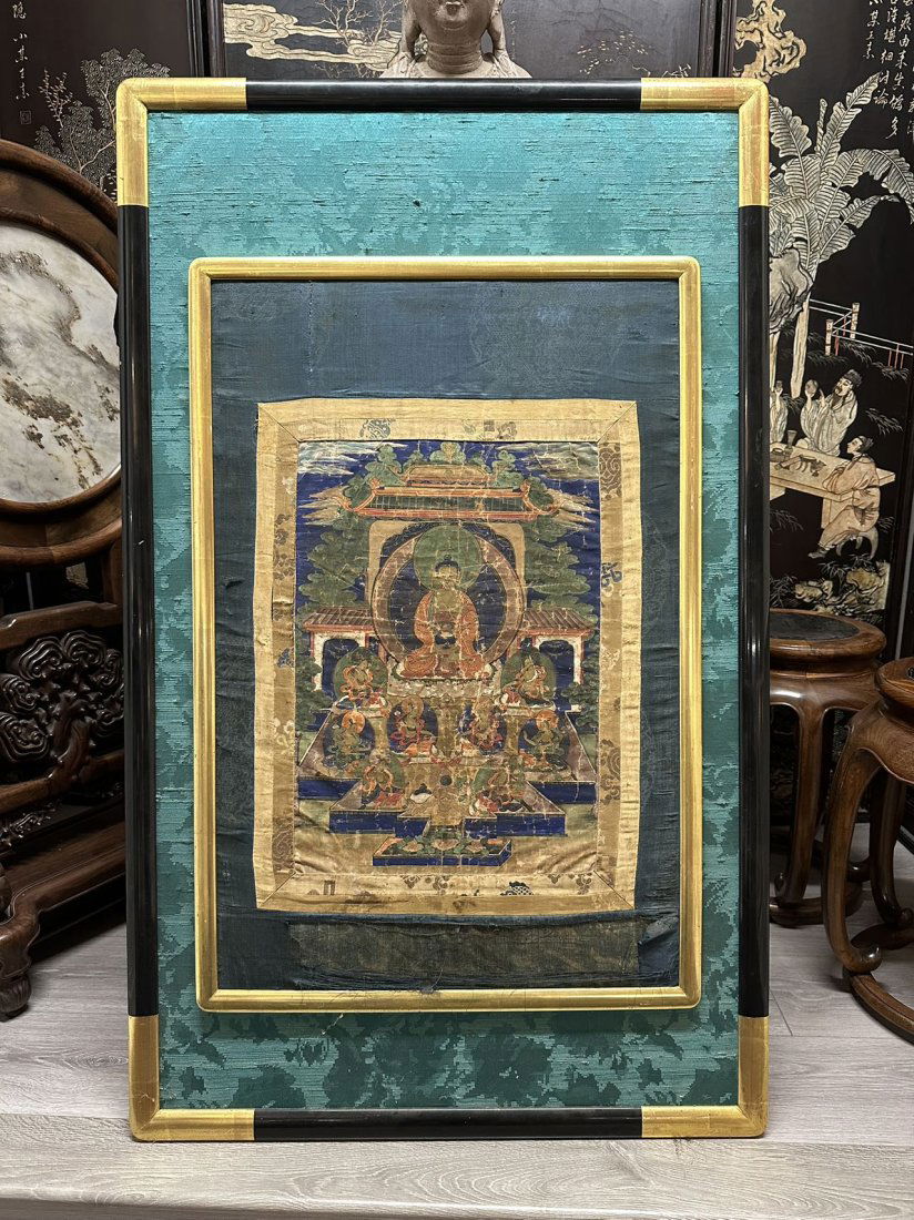 Qing Dynasty Thangka frame hanging screen (1 of 6)