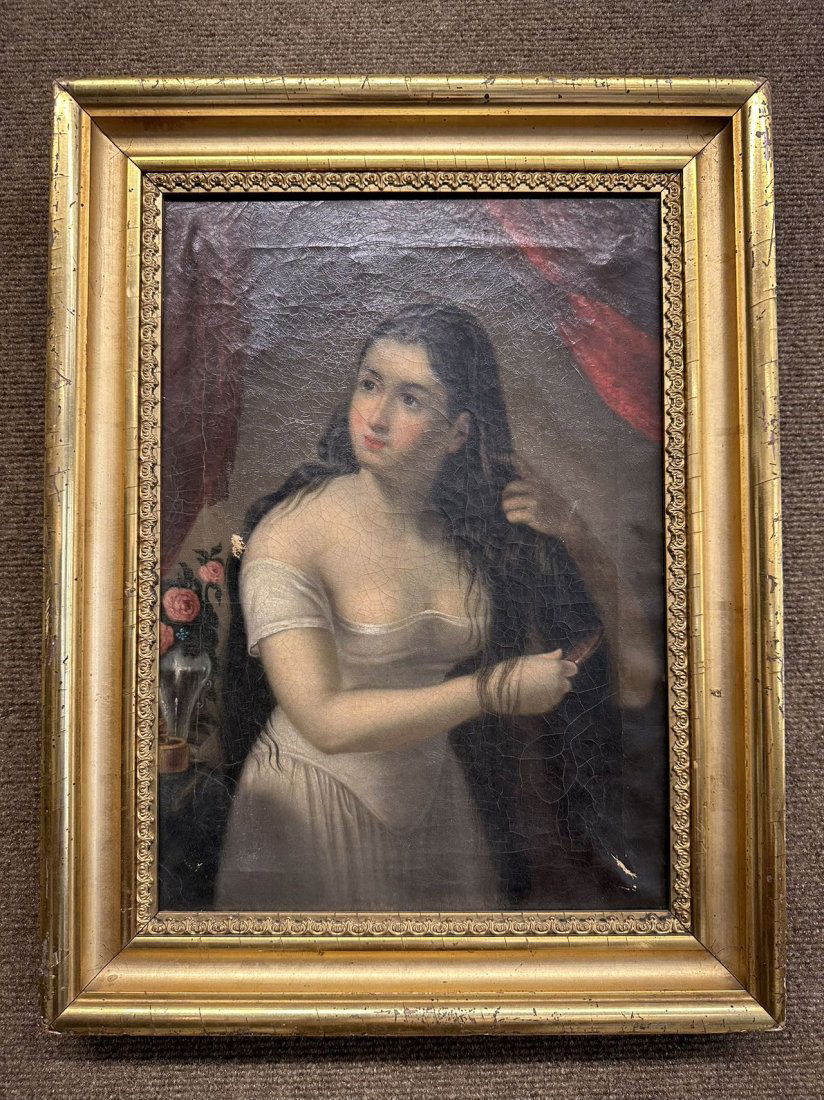 19th Century Chinese Oil Painting by Lam Qua ( Probably): 19th Century Chinese Oil Painting Probably , Lam Qua(Probably) ,Lam Qua Original name Guan Qiao Chang (1801-1860) , Qing Dynasty famous Oil Painter His painting shop in ShiSanhang, Guangzhou is the ma