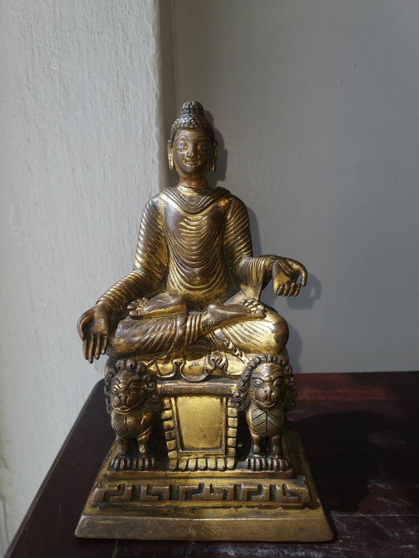 Probably 18th Century Indian , Nepal or Tibetan Gilded Bronze Buddha Statue (1 of 16)