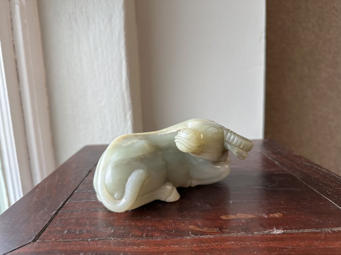Probably Late Ming Dynasty White Jade Cow (1 of 19)