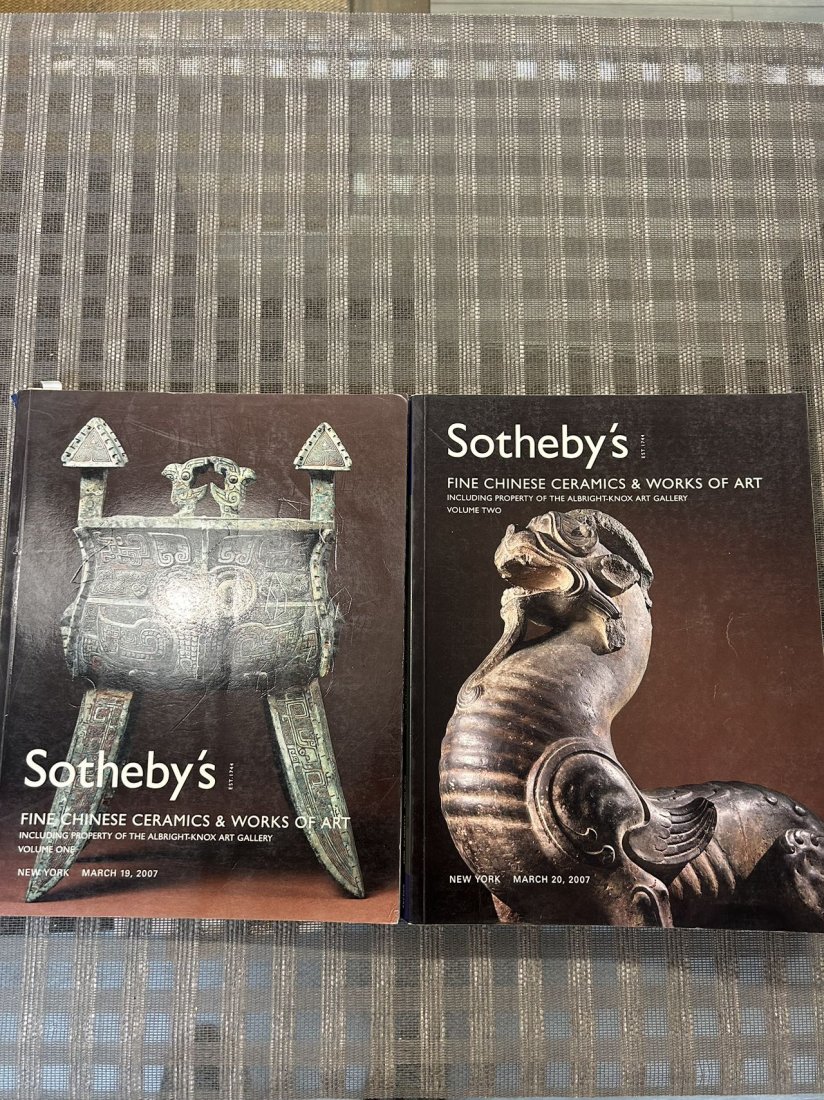 2 Volumes NY Sotheby's 2007 Fine Chinese Ceramics and Works of Art: 2 Volumes NY Sotheby's 2007 Fine Chinese Ceramics and Works of Art , including Property of The Albright-Knox Art Gallery, acceptable condition!
