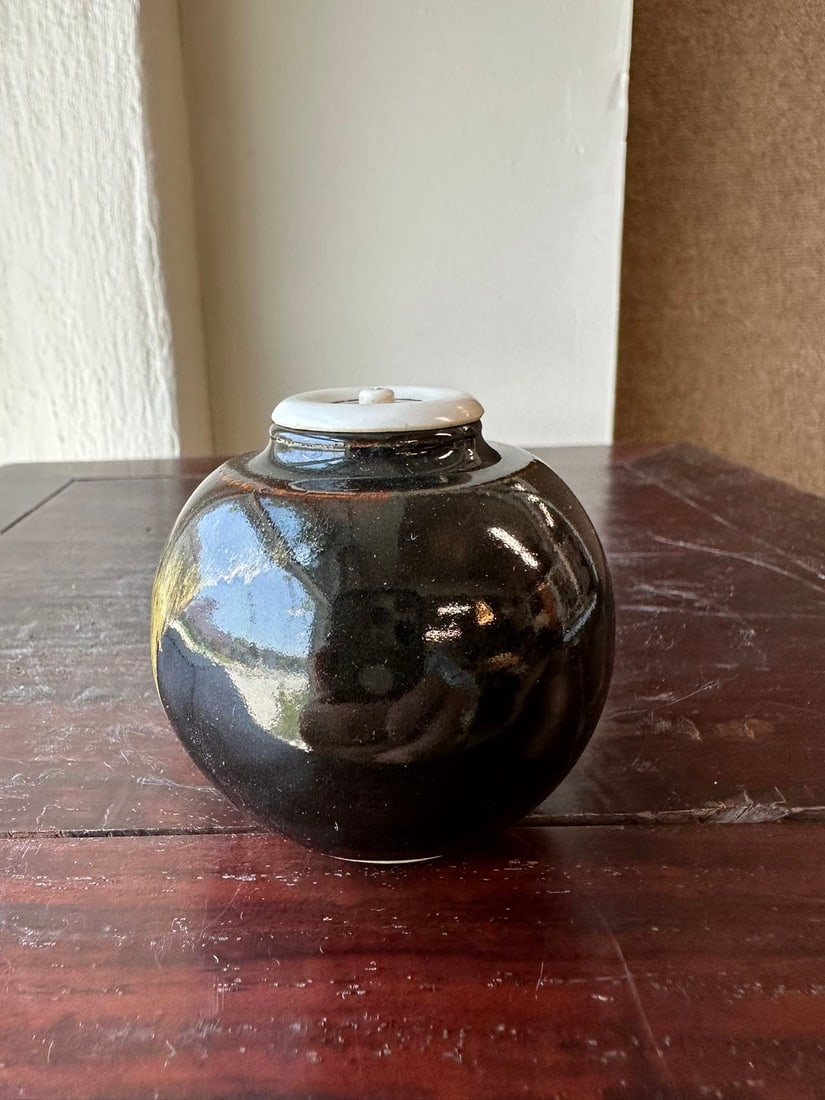 Probably Tang Dynasty or Japan Black Glaze Tea Can (1 of 9)