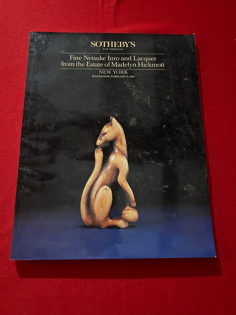 NY Sotheby's 1989 Fine Netsuke Inro and Lacquer from the Estate of  Madelyn Hickmott (1 of 3)