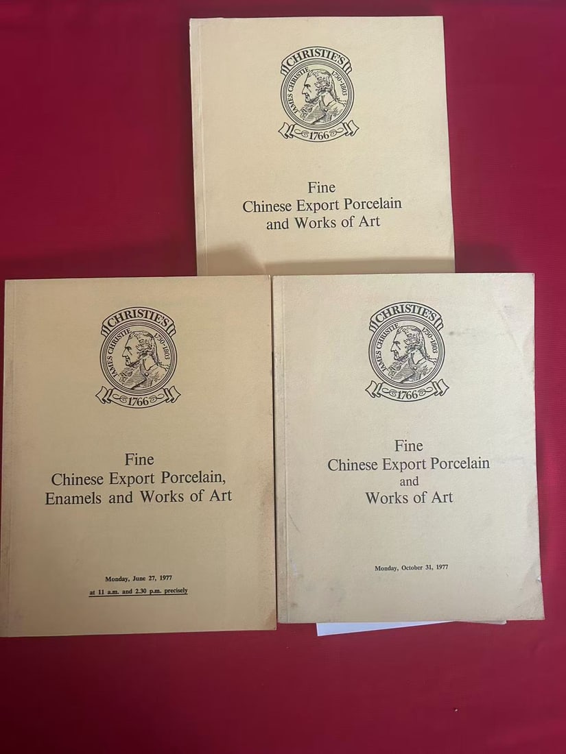 3  Volumes London Christie's 1977 Fine Chinese Export Porcelain (1 of 3)