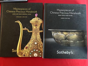 2 Volumes Sotheby's 2008 Masterpieces of Chinese Precious Metalwork Imperial Gold and Silver
