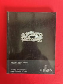NY Christie's 1984 Important Chinese Ceramics and Works of Art