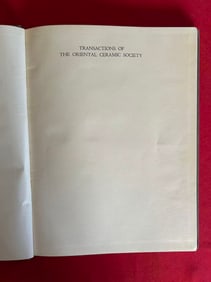 Transactions of The Oriental Ceramic Society 1934--1935 ( very rare , only 250 copies)
