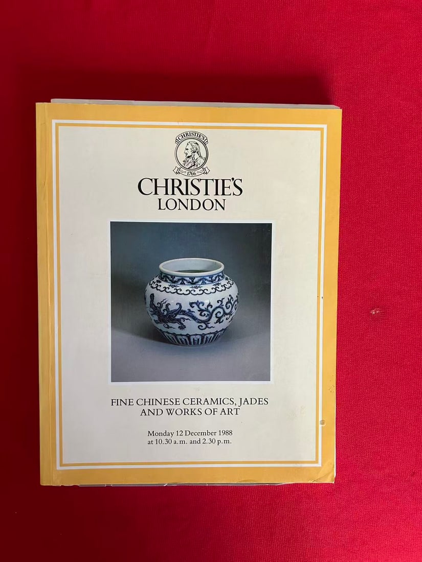 LD Christie's 1988 Fine Chinese Ceramics, Jades and Works of Art: LD Christie's 1988 Fine Chinese Ceramics, Jades and Works of Art , good condition!