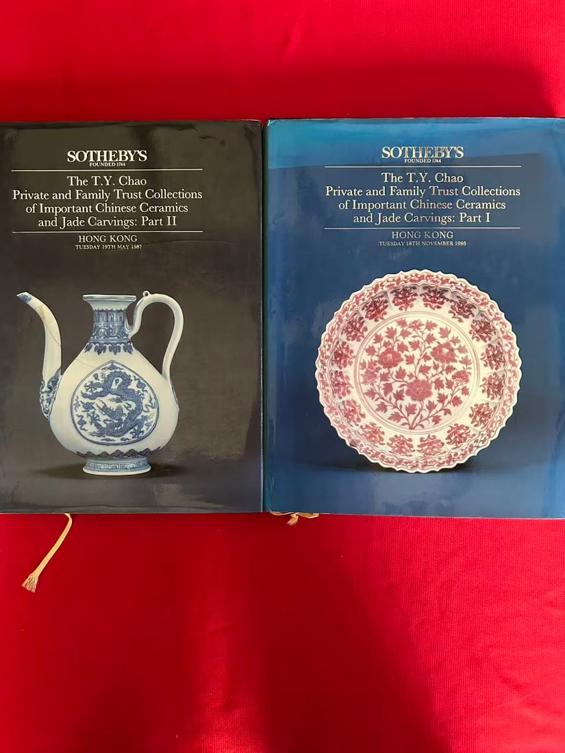 2 Volumes HK Sotheby's The T.Y.Chao Collection of Important Chinese Ceramics and Jade Carvings: 2 Volumes HK Sotheby's The T.Y.Chao Collection of Important Chinese Ceramics and Jade Carvings , highly important, hard cover and good condition!