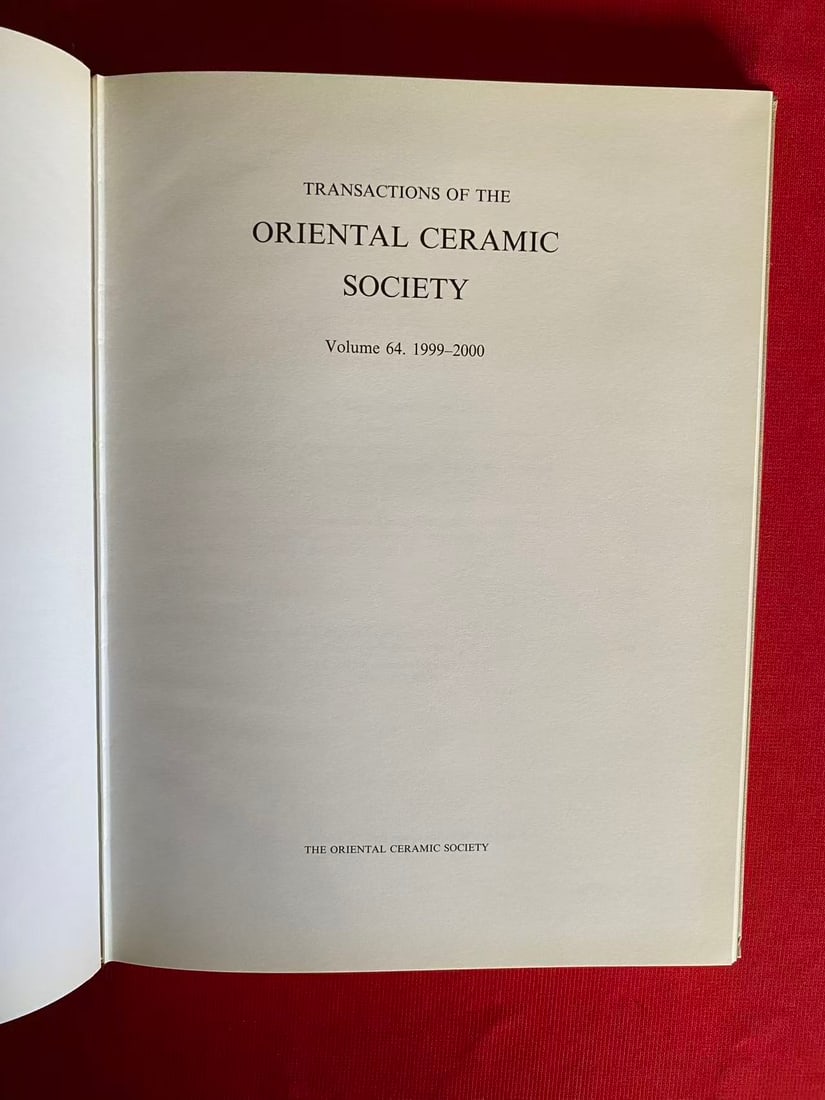TRANSACTIONS OF THE ORIENTAL CERAMIC SOCIETY 1999-2000: TRANSACTIONS OF THE ORIENTAL CERAMIC SOCIETY 1999-2000 , hard cover and good condition!