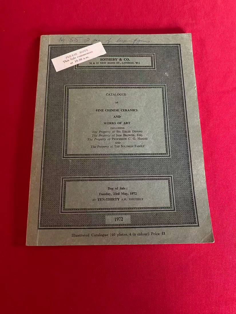 LD Sotheby's 1972 FINE CHINESE CERAMICS AND WORKS OF ART: LD Sotheby's 1972 FINE CHINESE CERAMICS AND WORKS OF ART , good condition!