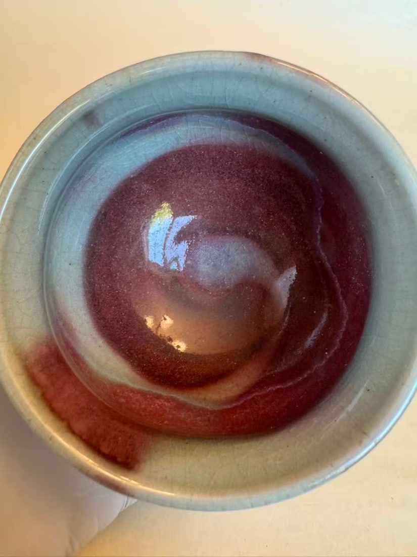 A Possibly 18th Century Jun Ware Jar with Red Splashes - 3