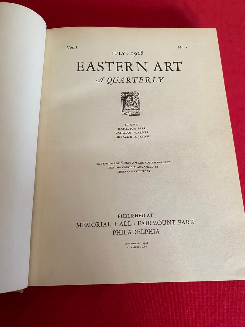 EASTERN ART A QUARTERLY: EASTERN ART A QUARTERLY , published in 1928 , hard cover and good condition!
