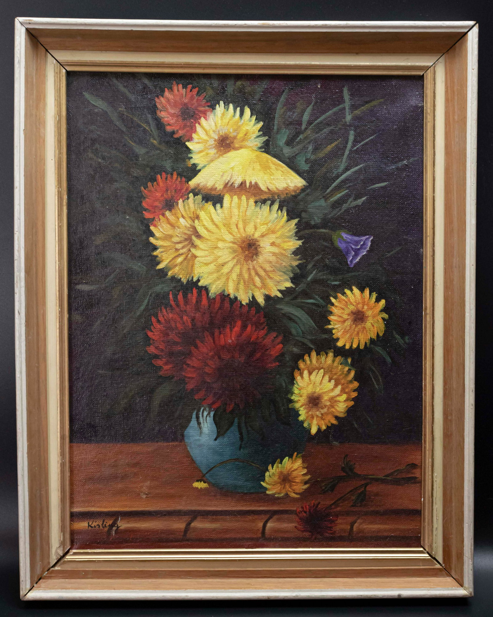 Post-Impressionist Style of Moïse Kisling Painting: This lot consists of a hand painted oil on canvas rendered in style of the Polish-born French painter Moïse Kisling (1891- 1953). Painting signed at the lower left corner: Kisling Moïse Kisling was