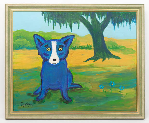 Rodrigue Blue Dog Painting In the Style of Feb 26, 2022