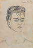 Frida Kahlo Self Portrait Drawing (Style of)