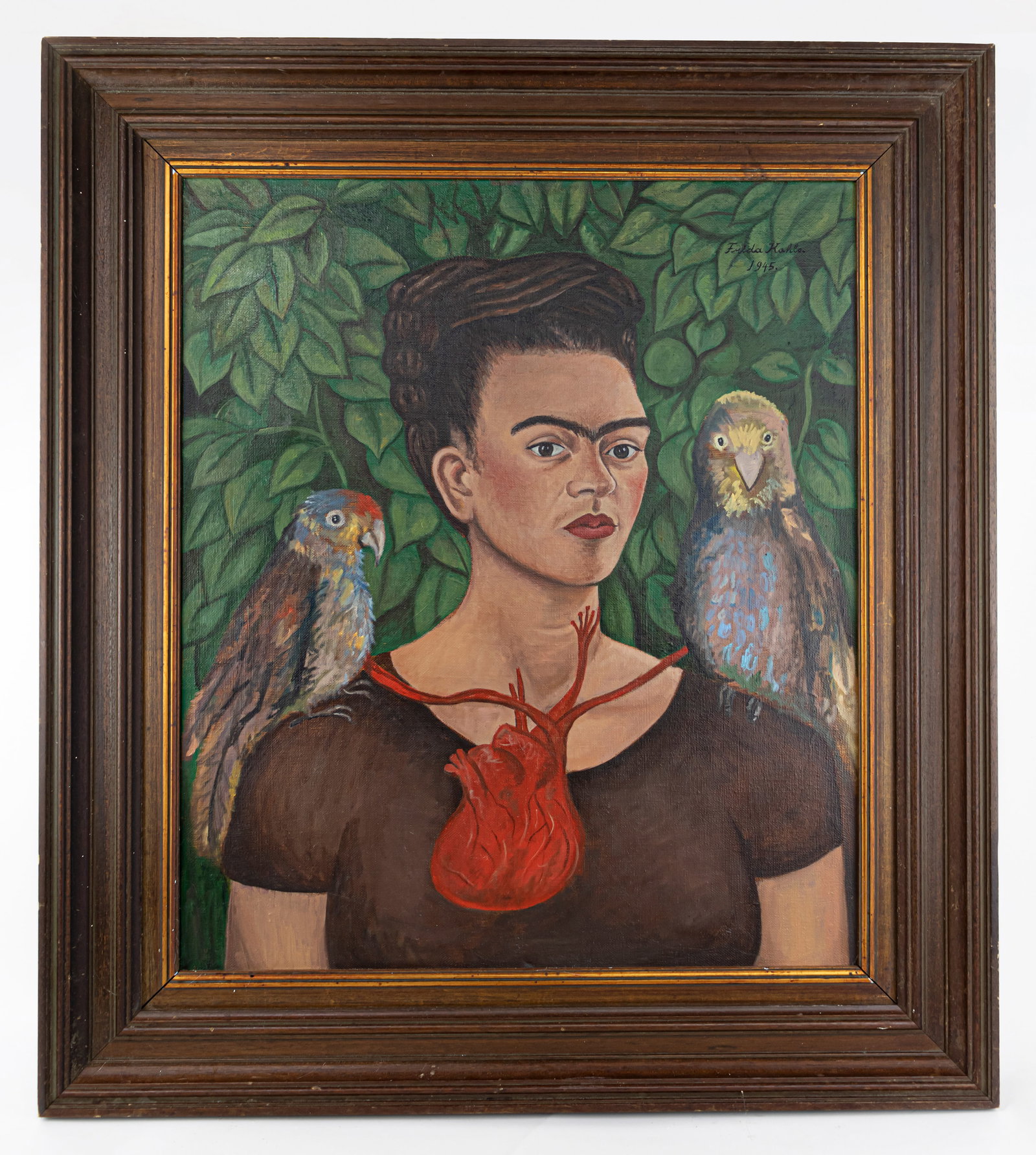 Frida Kahlo Self Portrait Framed Oil Painting (In Style of) (1 of 14)