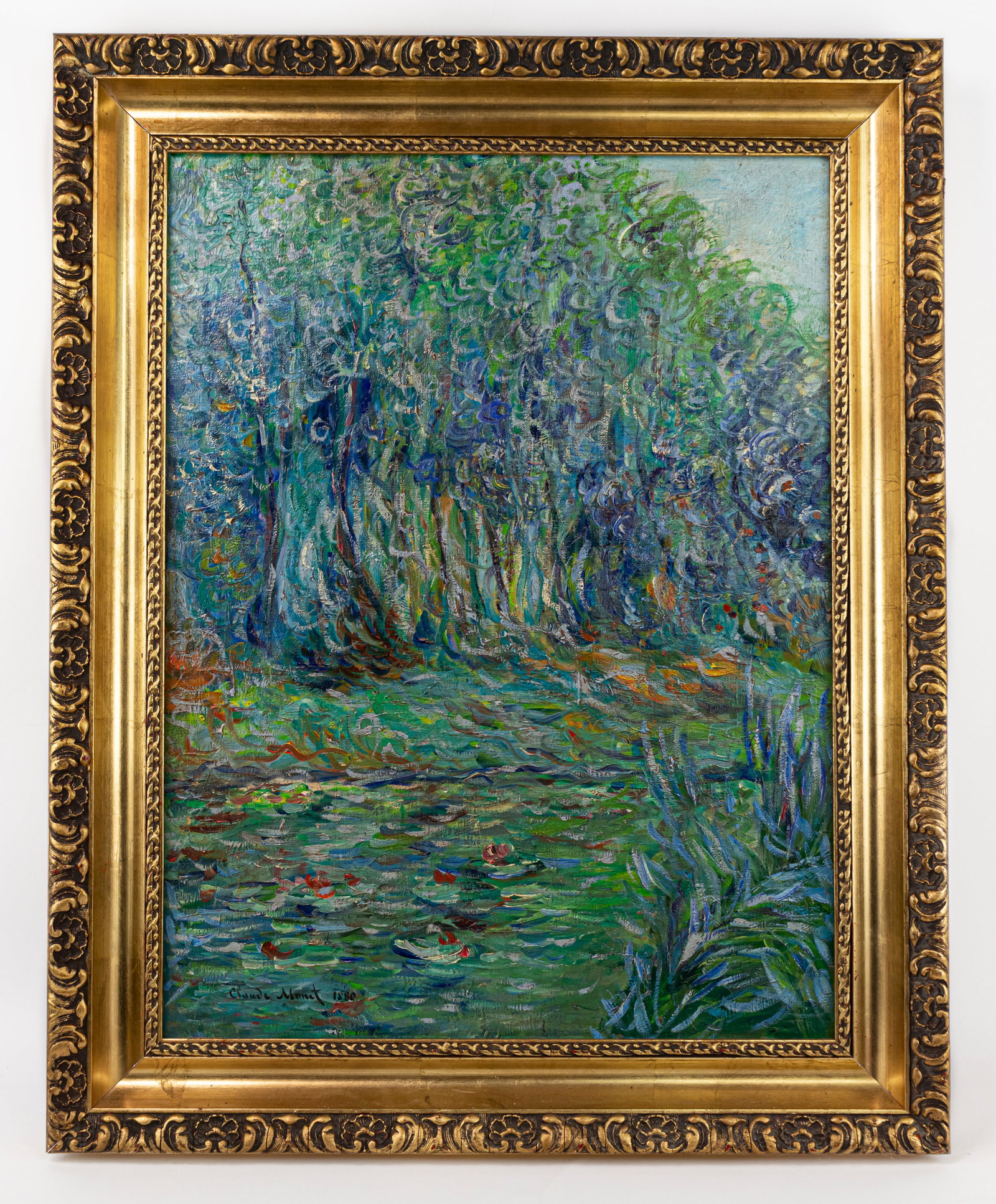 Claude Monet French (Oil on Canvas Painting) In style of: This lot consists of a hand painted Oil on Canvas rendered in style of the French painter Claude Monet (1840-1926). Oscar-Claude Monet was a French painter, a founder of French Impressionist painting