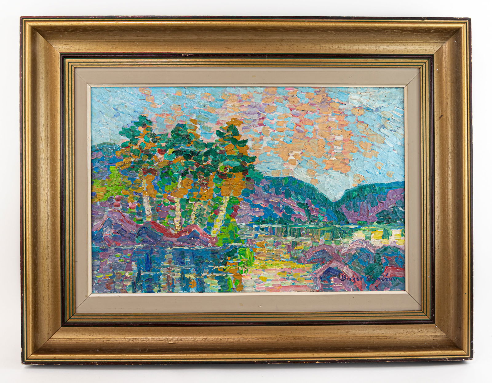 Birger Sandzen American Landscape Oil Painting signed (in Style of) (1 of 12)