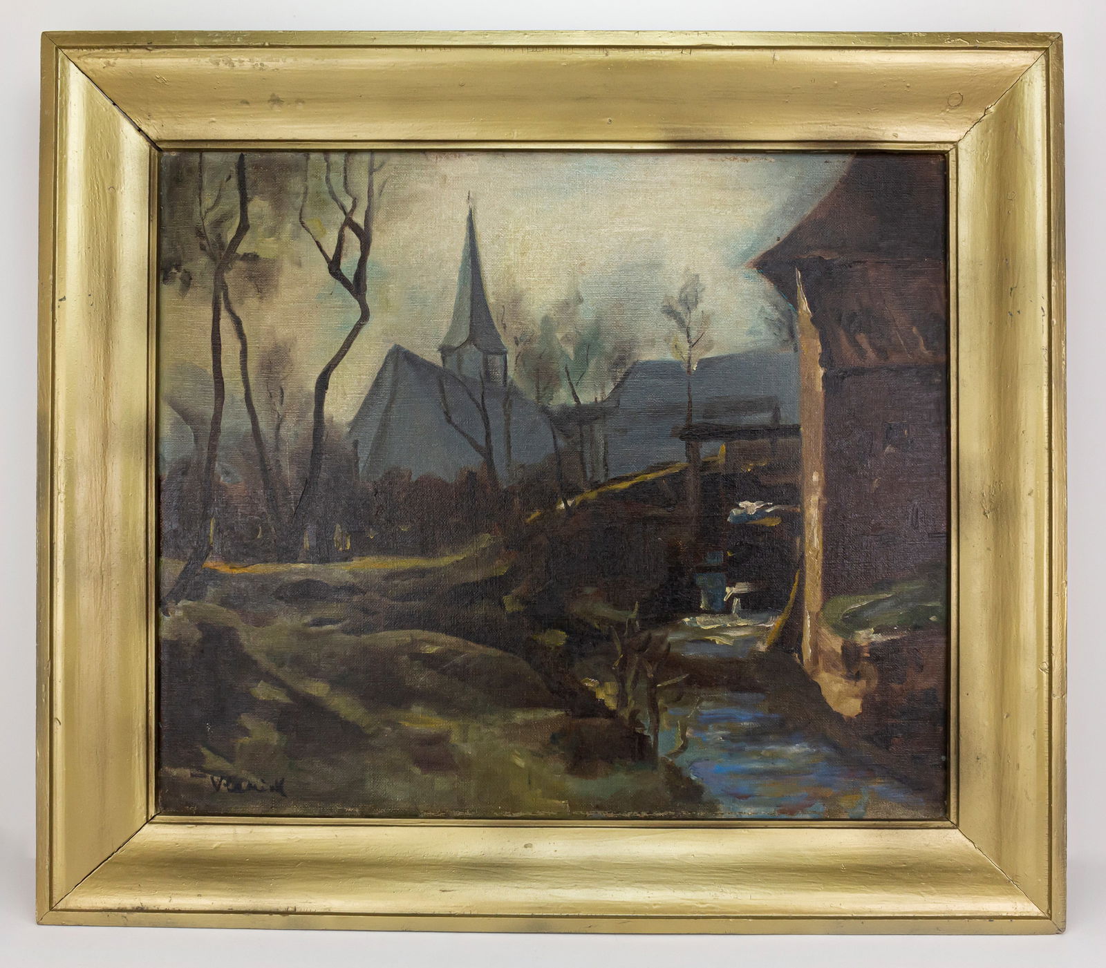 French Maurice de Vlaminck Fauvist (In Style of): This lot consists of a hand painted oil on canvas rendered in style of the French painter Maurice de Vlaminck (1876-1958) Maurice de Vlaminck was a French painter. Along with Andre Derain and Henri Ma