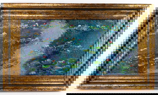 Claude Monet French (Oil on Canvas Painting) In style of: This lot consists of a hand painted Oil on Canvas rendered in style of the French painter Claude Monet (1840-1926). Oscar-Claude Monet was a French painter, a founder of French Impressionist painting