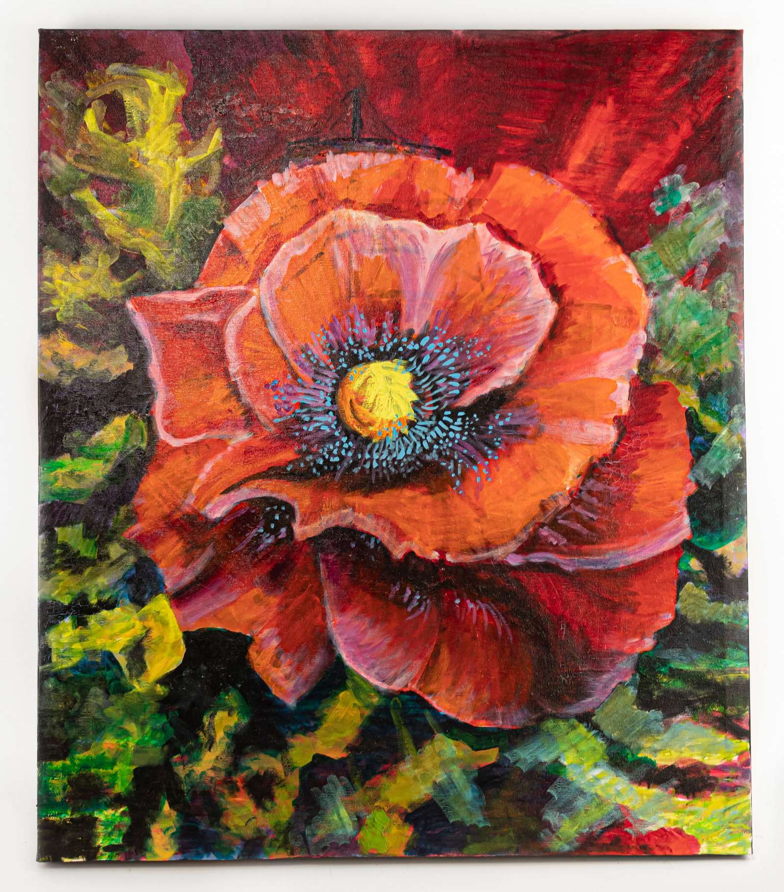 Georgia O'Keeffe Flowers Oil on Canvas (In Style of): This lot consists of a hand painted Oil on Canvas rendered in style of the American painter Georgia Totto O'Keeffe (1887-1986) Georgia Totto O'Keeffe was an American modernist painter and draftswoman