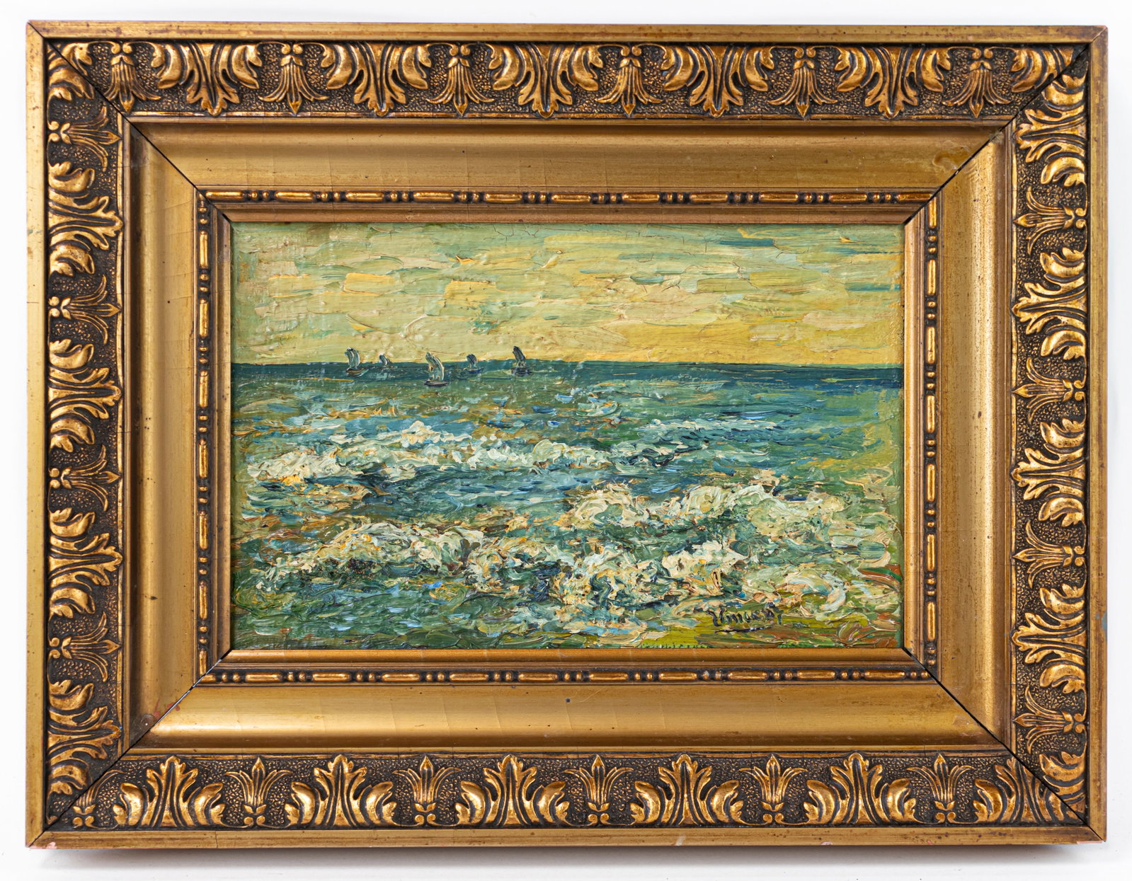 Vincent Van Gogh Dutch Framed Oil Painting on Canvas (In Style of): This lot consists of a hand painted Oil on Canvas rendered in style of the Dutch painter Vincent van Gogh(1853-1890). Vincent Willem van Gogh generally considered the greatest after Rembrandt van Rijn