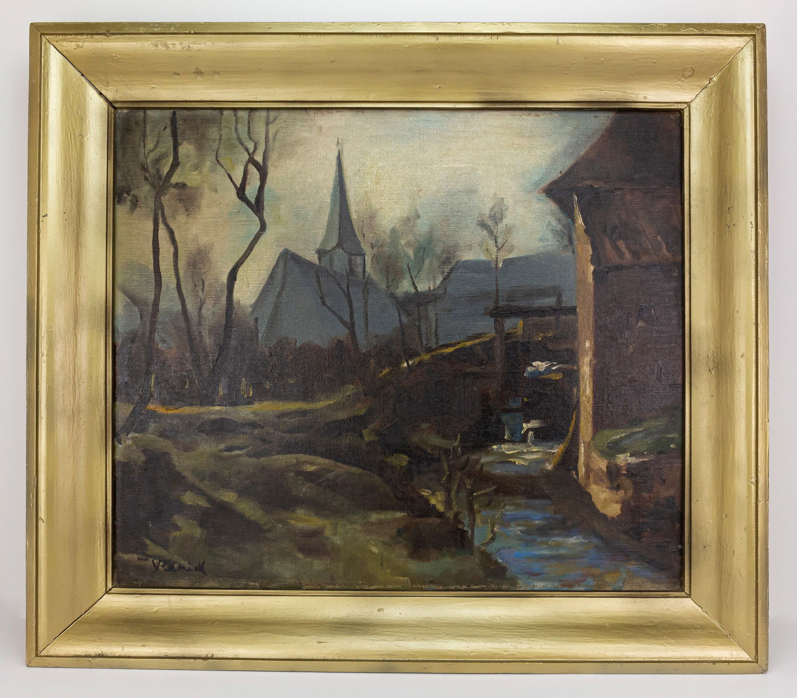 French Maurice de Vlaminck Fauvist (In Style of): This lot consists of a hand painted oil on canvas rendered in style of the French painter Maurice de Vlaminck (1876-1958) Maurice de Vlaminck was a French painter. Along with Andre Derain and Henri Ma