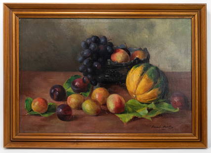 Alfred-Arthur Brunel de Neuville Still Life Painting (In Style of): This lot consists of a hand painted Oil on Canvas rendered in style of the French painter Alfred-Arthur Brunel de Neuville (1852-1941) He was a French painter known mainly for paintings of still life
