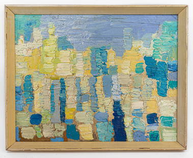 Nicolas de Stael Abstract Painting (In Style of): This lot consists of a hand painted Oil on Canvas/Board rendered in style of the French-Russian painter Nicolas de Stael (1914-1955). Nicolas de Stael was a celebrated French painter known for his dis
