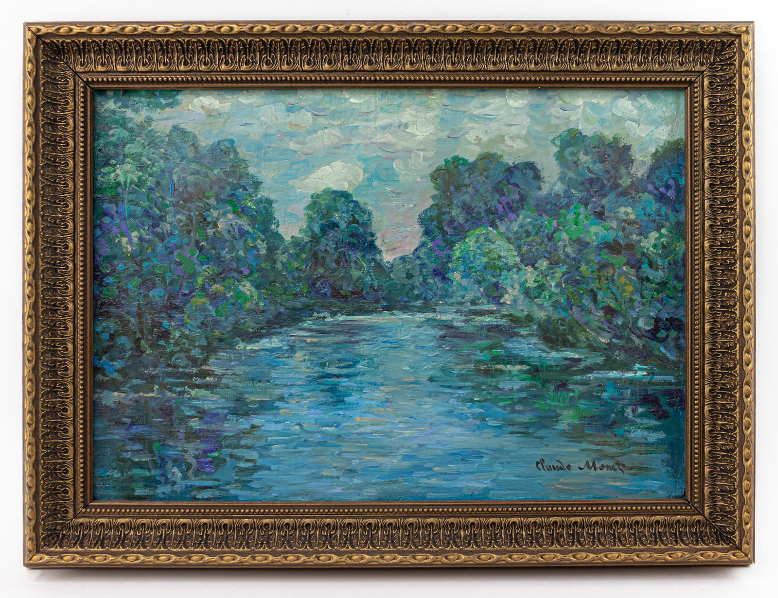 Claude Monet French (Oil on Canvas Painting) In style of: This lot consists of a hand painted Oil on Canvas rendered in style of the French painter Claude Monet (1840-1926). Oscar-Claude Monet was a French painter, a founder of French Impressionist painting