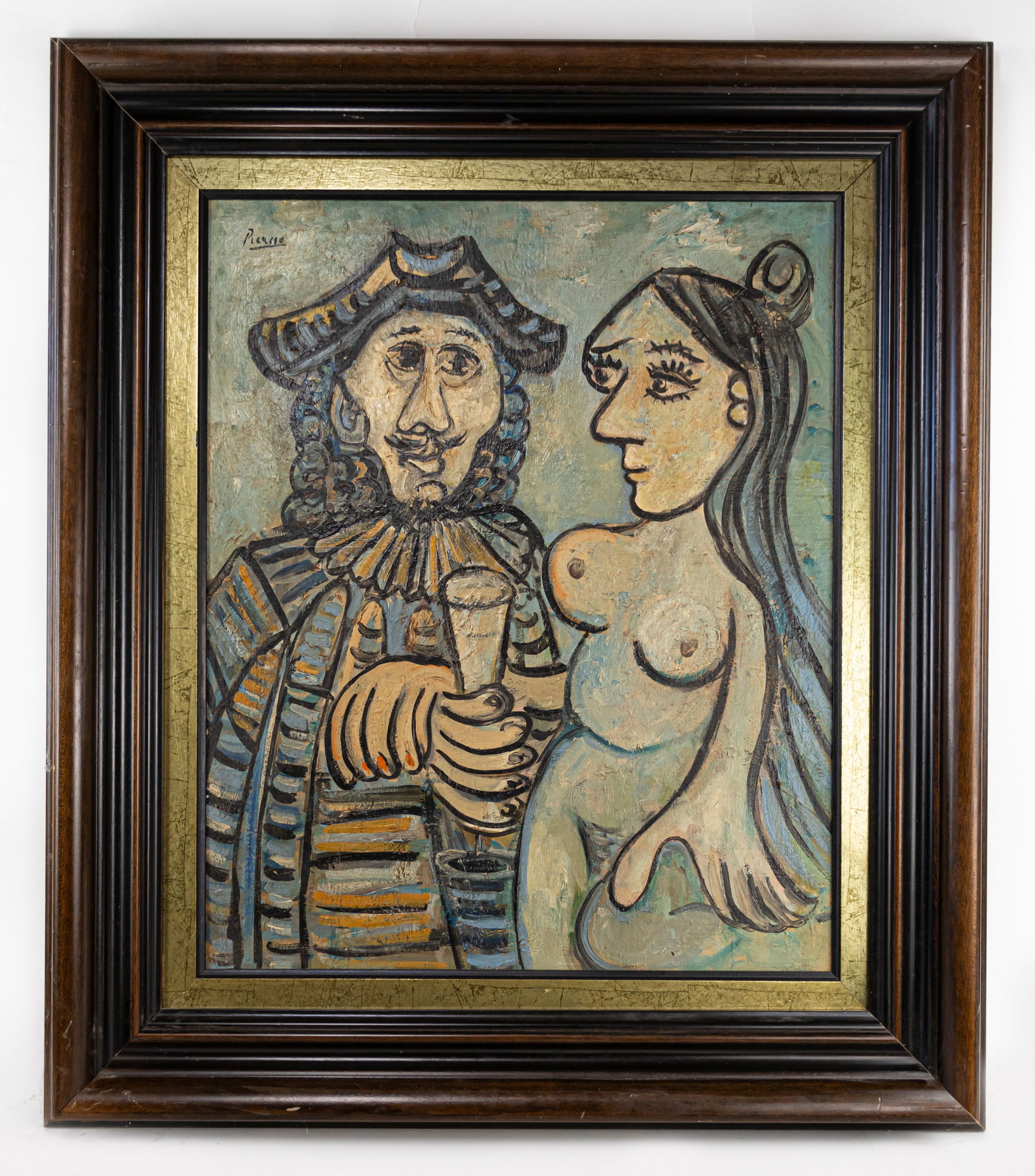 Pablo Picasso Spanish (Oil on Canvas) In Style of: This lot consists of a hand painted oil on canvas rendered in the style of Spanish painter and sculptor Pablo Picasso (1881-1973). As a significant influence on 20th-century art, Pablo Picasso was an