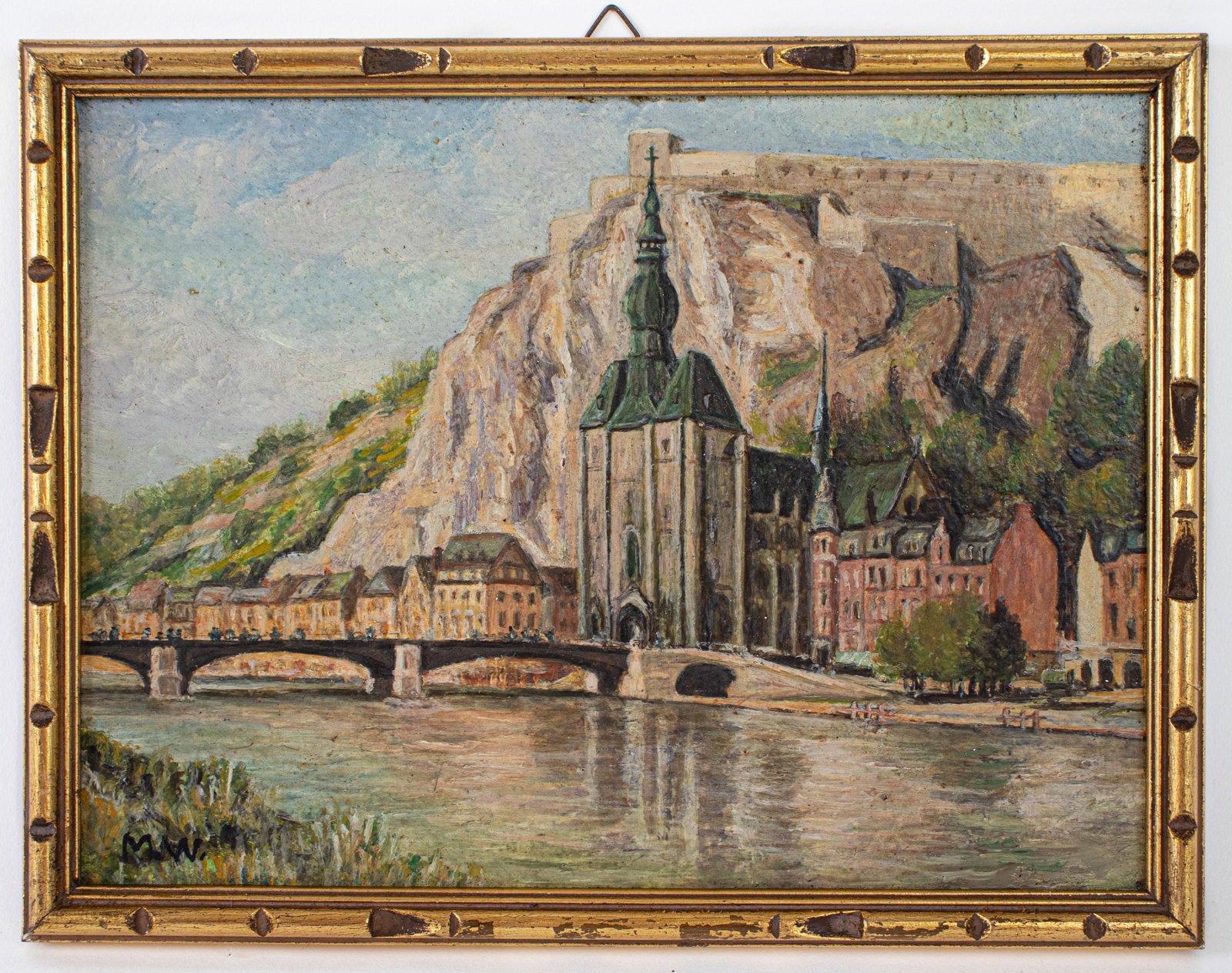 Marianne von Werefkin Framed Oil Painting (In Style of): This lot consists of a hand painted oil on board rendered in the style of Russian-German-Swiss Expressionist painter Marianne von Werefkin (1860-1938). Marianne von Werefkin was a Russian artist whose