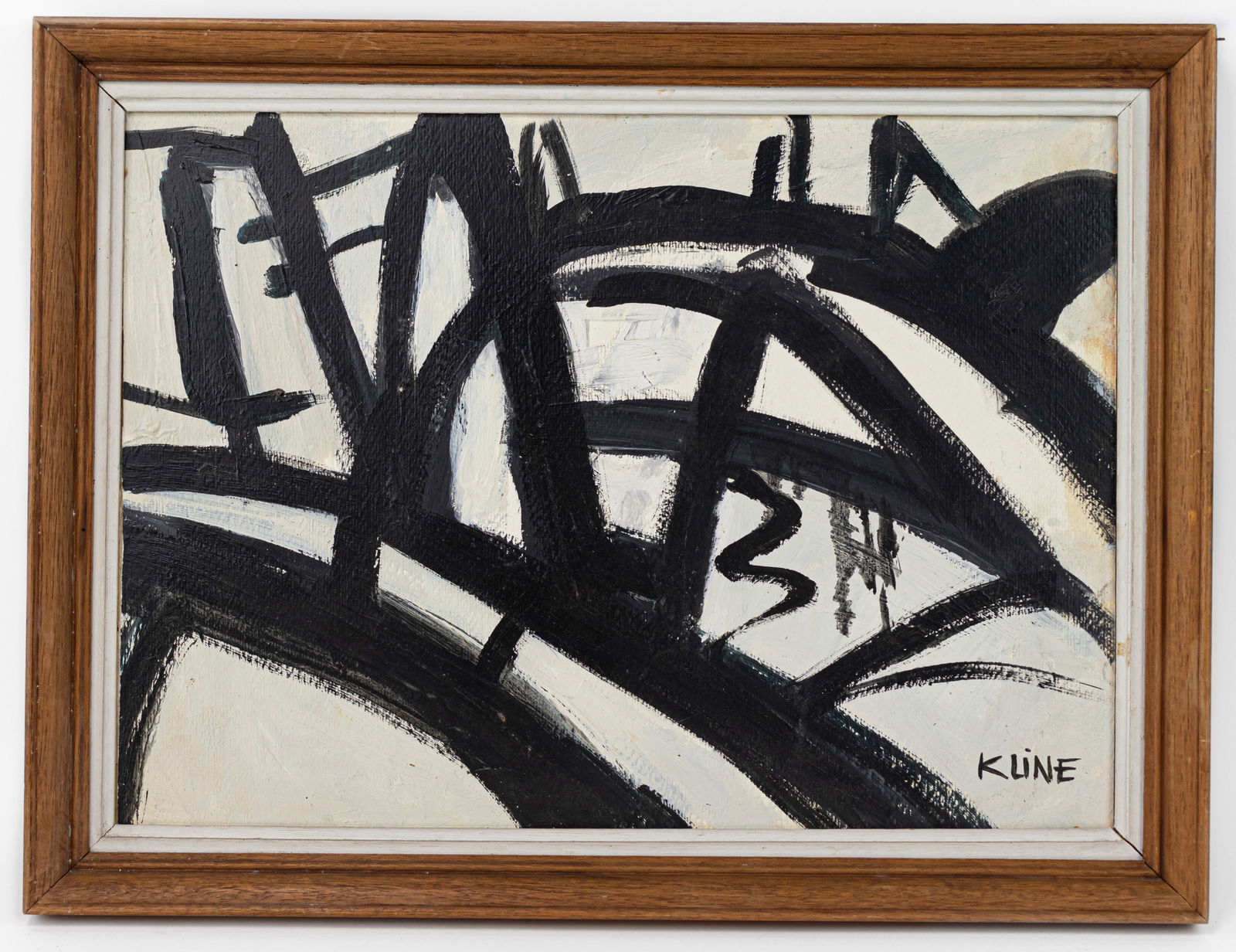 Franz Kline American Abstract Expressionist In style of: This lot consists of a hand painted Oil on Cardboard rendered in style of the American painter Franz Kline He was an American painter. He is associated with the Abstract Expressionist movement of the