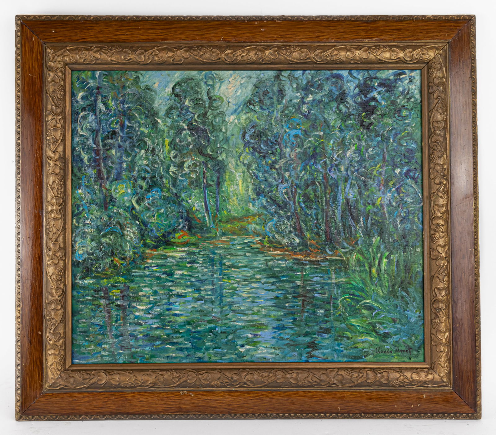 Claude Monet French (Oil on Canvas Painting) In style of: This lot consists of a hand painted Oil on Canvas rendered in style of the French painter Claude Monet (1840-1926). Oscar-Claude Monet was a French painter, a founder of French Impressionist painting
