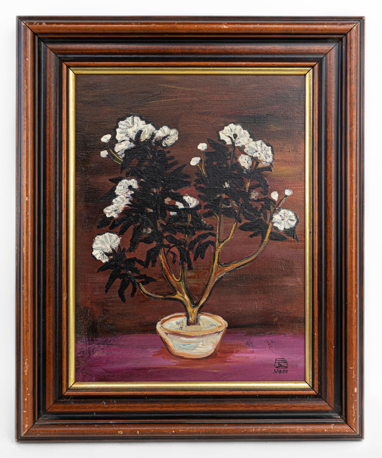 Sanyu Chinese-French Modernist Oil on Canvas (In Style of): This lot consists of a hand painted oil on canvas rendered in style of the Chinese-French painter Sanyu (1901-1966) Sanyu was a Chinese-French artist that created prints, drawings, and paintings. His