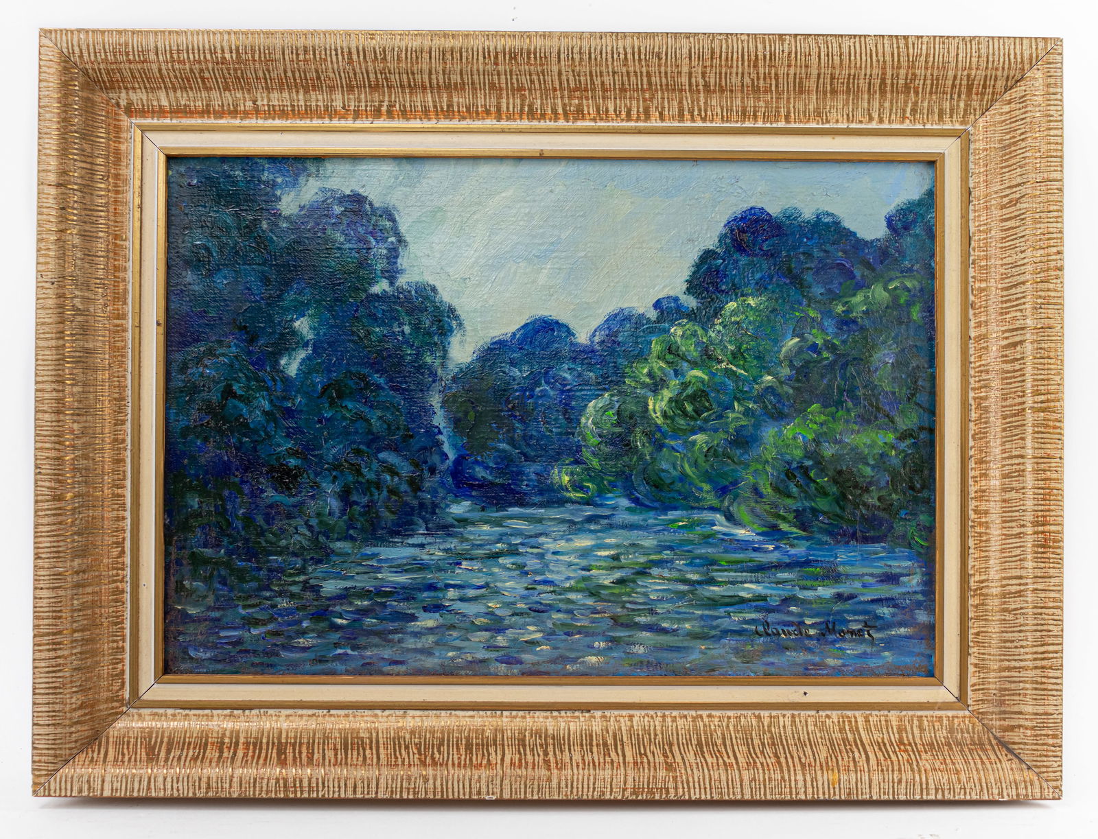 Claude Monet French (Oil on Canvas Painting) In style of: This lot consists of a hand painted Oil on Canvas rendered in style of the French painter Claude Monet (1840-1926). Oscar-Claude Monet was a French painter, a founder of French Impressionist painting