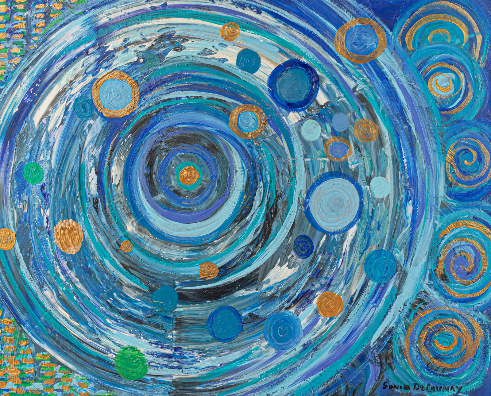 Sonia Delaunay Abstract Framed Oil Painting (In Style of) - 3