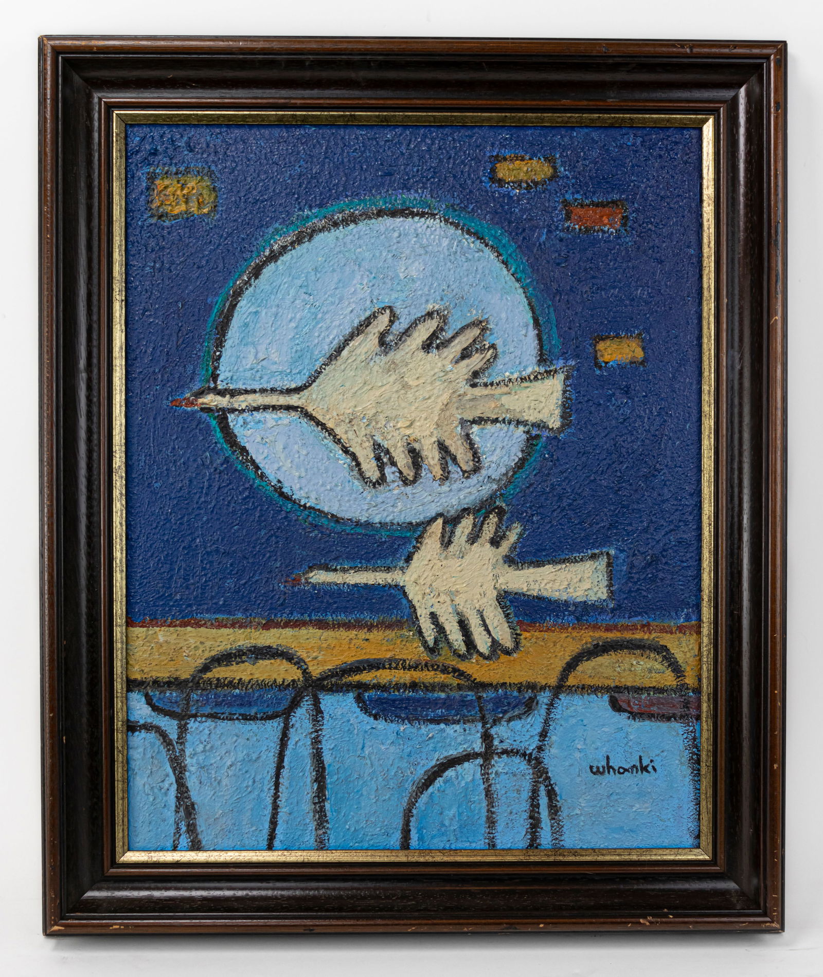 Kim Whanki Korean Abstract Oil Painting on Canvas (In Style of): This lot consists of a hand painted oil on canvas rendered in style of the Korean artist Kim Whanki (1913- 1974). Kim Whanki, also Kim Whan-ki or Kim Hwan-gi was a pioneering abstract artist of