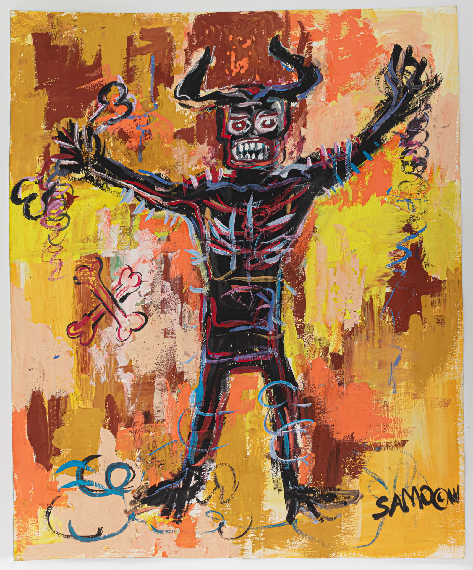 Jean-Michel Basquiat Painting SAMO JMB (In Style of) (1 of 6)