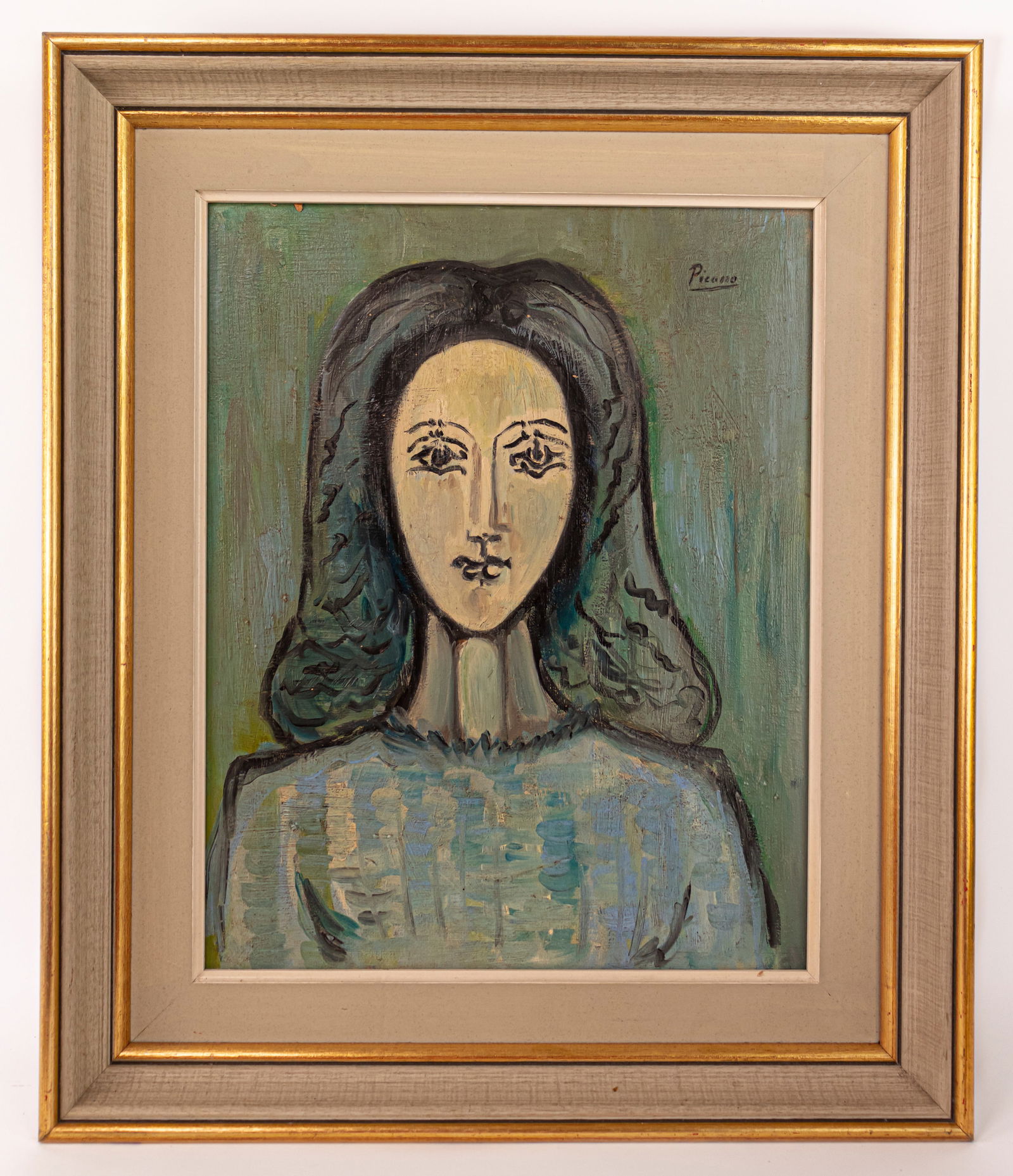 Pablo Picasso Spanish (Oil on Canvas) In Style of: This lot consists of a hand painted oil on canvas rendered in the style of Spanish painter and sculptor Pablo Picasso (1881-1973). As a significant influence on 20th-century art, Pablo Picasso was an
