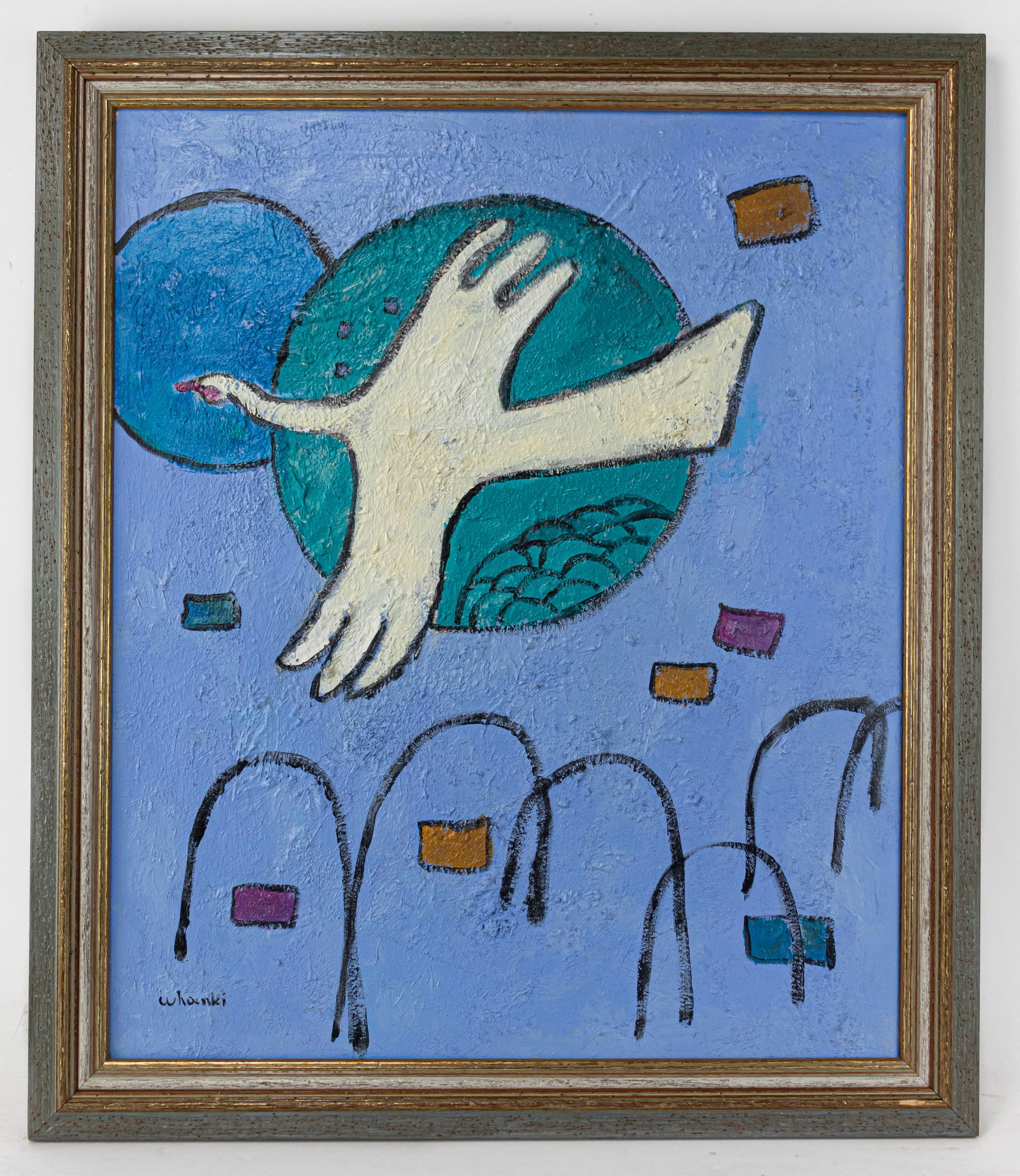 Kim Whanki Korean Abstract Painting (In Style of): This lot consists of a hand painted oil on canvas rendered in style of the Korean artist Kim Whanki (1913- 1974). Kim Whanki, also Kim Whan-ki or Kim Hwan-gi was a pioneering abstract artist of Korea.