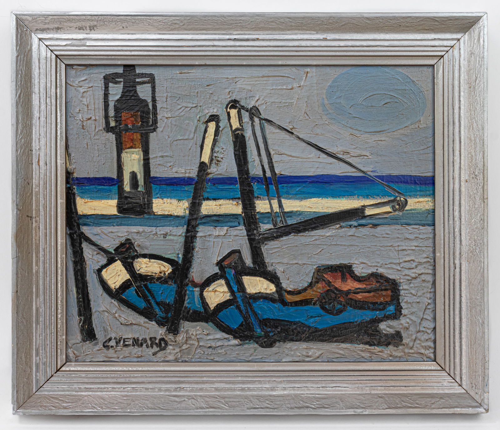 Claude Venard French (Oil on Canvas Painting) In Style of: This lot consists of a hand painted Oil on Canvas rendered in style of the French artist Claude Venard (1913-1999). Claude Venard was a French post-Cubist and still life painter. Known for working in