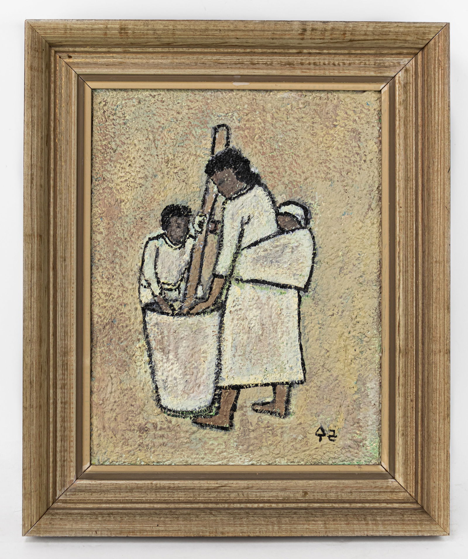 Park Su-geun (Park Soo-keun) Framed Mixed media Artwork (In Style of): This lot consists of a hand painted Mixed media painting on Canvas rendered in style of the South Korean painter Park Su-geun(1914-1965). Park Su-geun was a South Korean painter known for his depictio