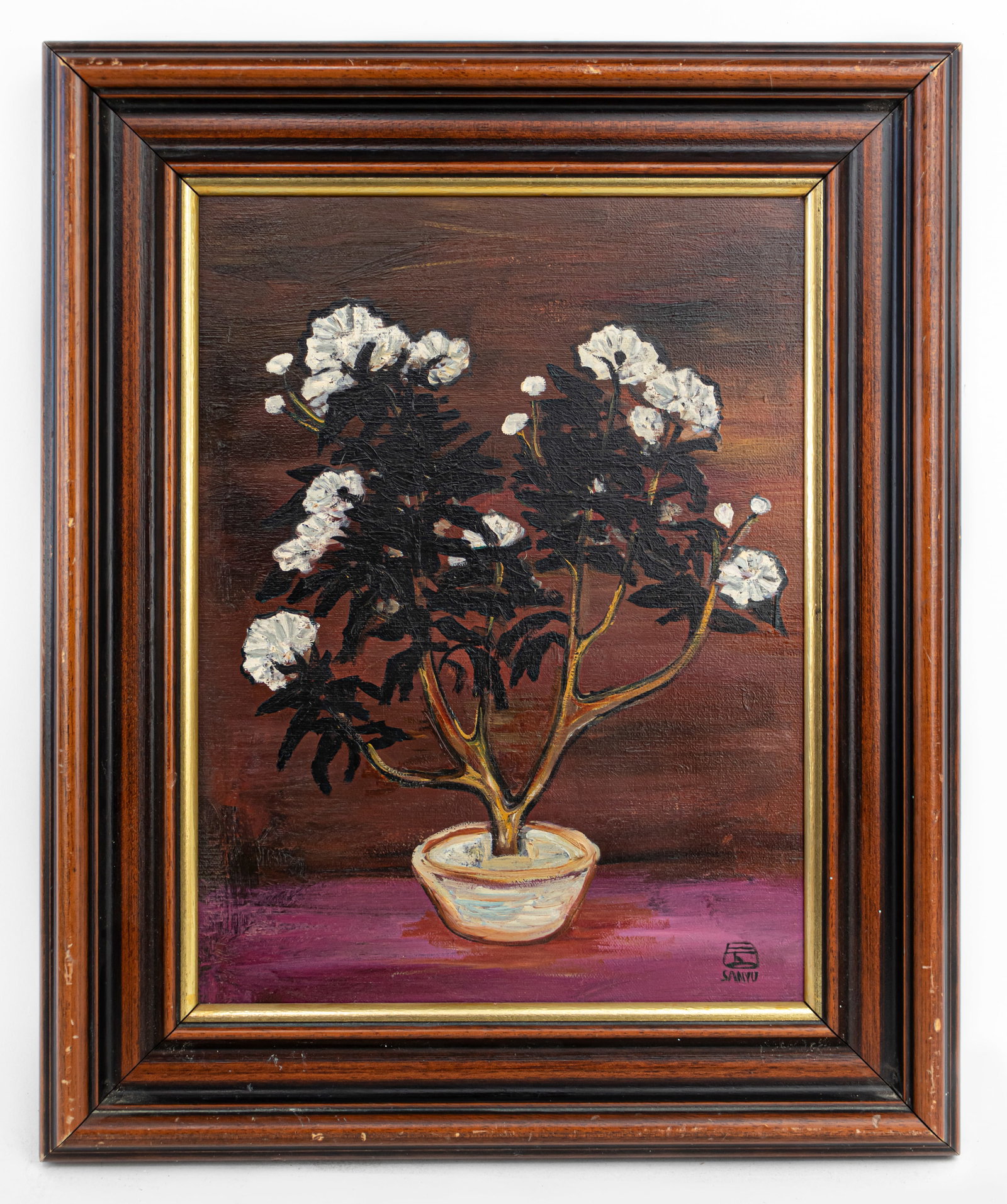 Sanyu Chinese-French Modernist Oil on Canvas (In Style of): This lot consists of a hand painted oil on canvas rendered in style of the Chinese-French painter Sanyu (1901-1966) Sanyu was a Chinese-French artist that created prints, drawings, and paintings. His 