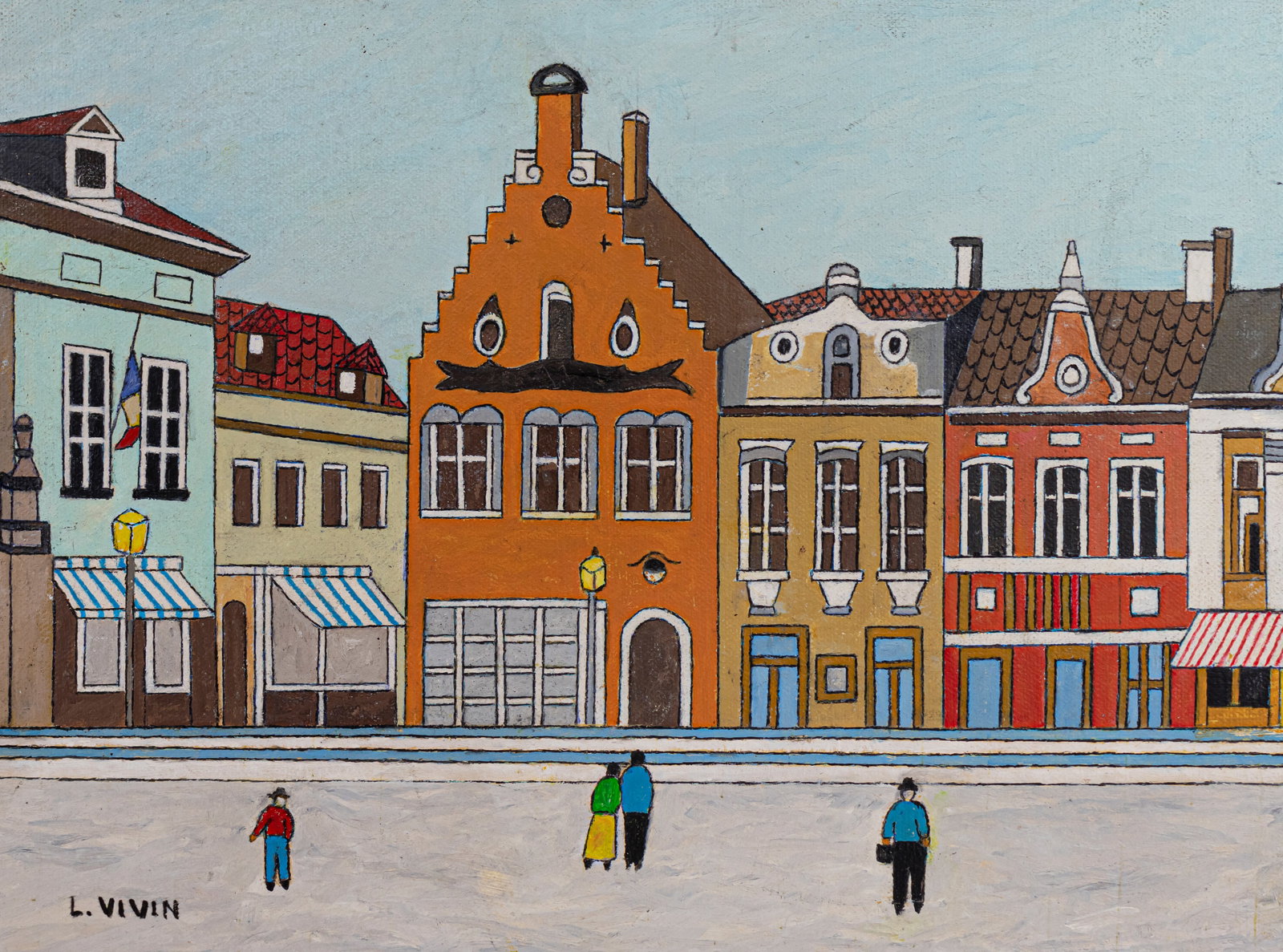 Louis Vivin French Primitivis Oil Painting on Canvas (in Style of) (1 of 10)