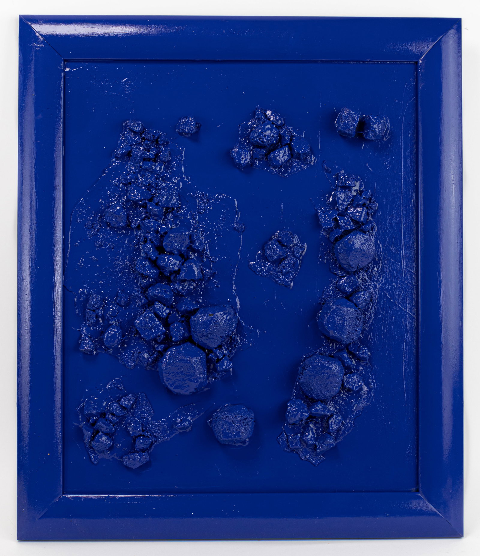 Yves Klein French Mixed Media Artwork (In Style of): This lot consists of a hand painted Mixed Media on Board rendered in style of the French painter Yves Klein (1928-1962). He was a French artist and an important figure in post-war European art. He was