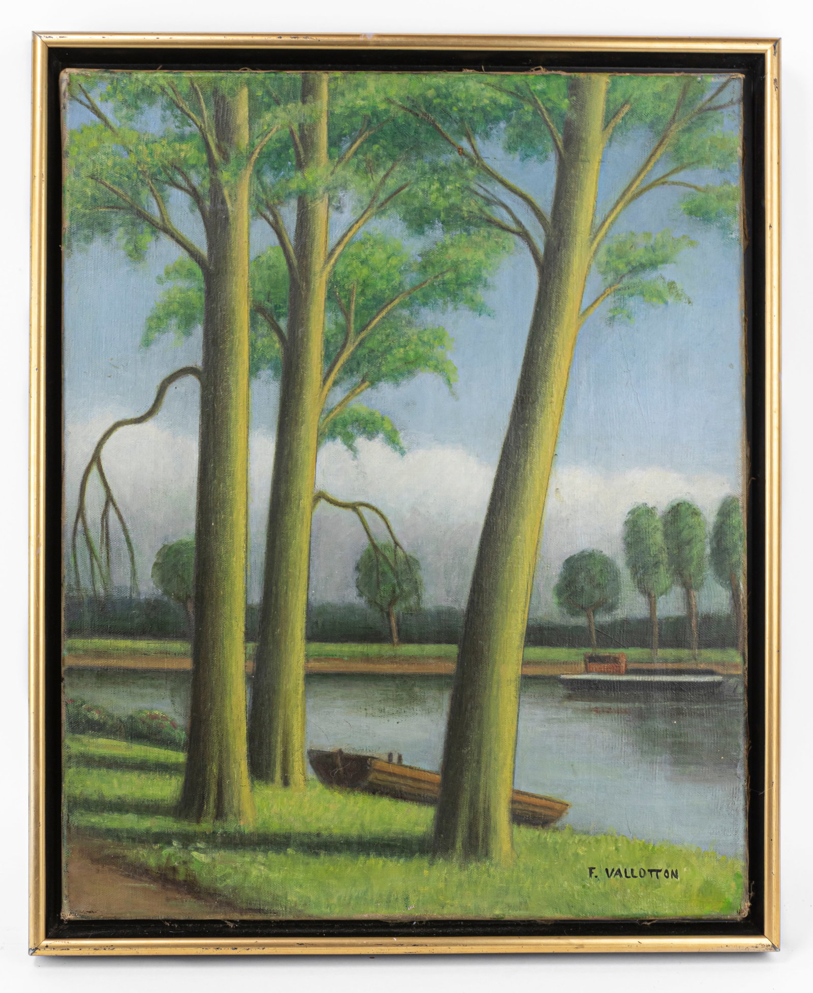 Félix Vallotton Swiss French Oil Painting (In style of): This lot consists of a hand painted oil on canvas rendered in style of the Swiss and French Realist painter Felix Vallotton (1865-1925). Felix Edouard Vallotton was a Swiss and French painter and prin