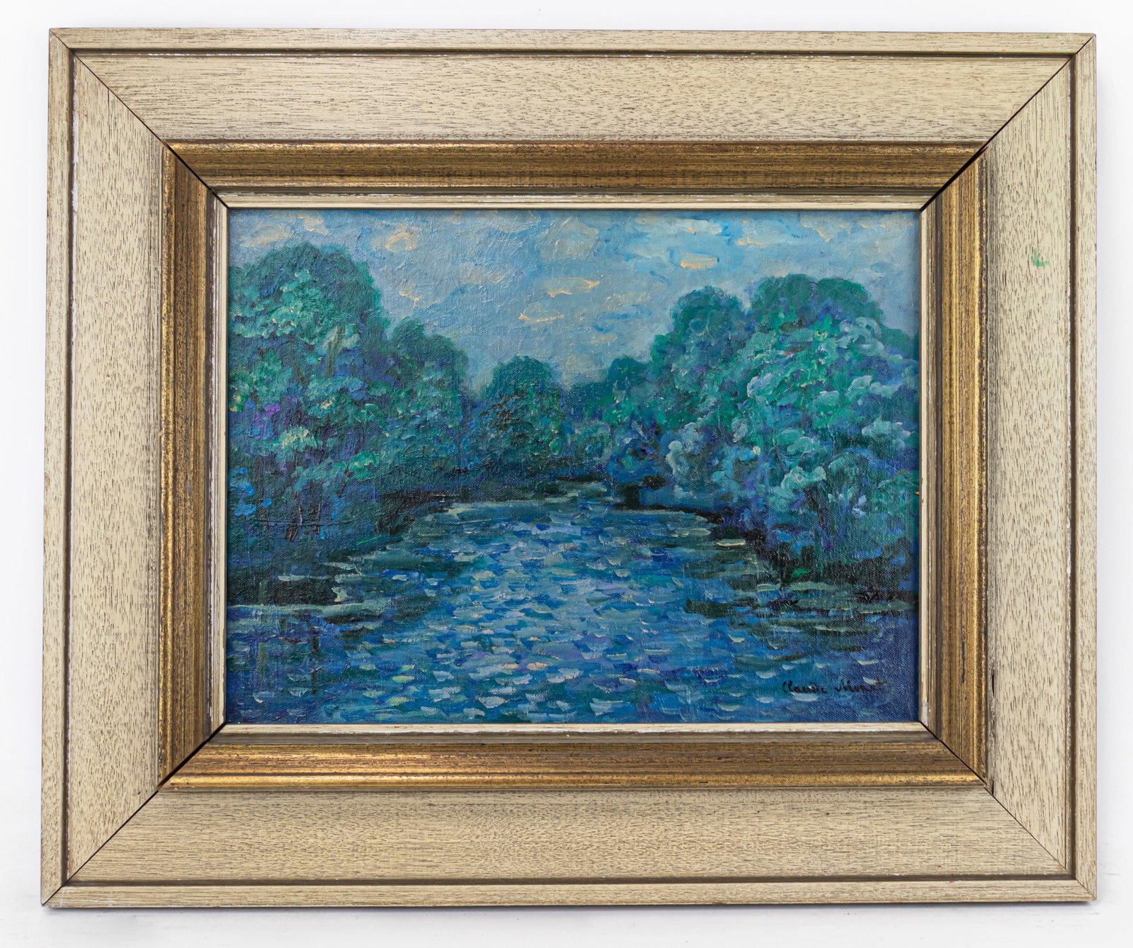 Claude Monet French (Oil on Canvas Painting) In style of: This lot consists of a hand painted Oil on Canvas rendered in style of the French painter Claude Monet (1840-1926). Oscar-Claude Monet was a French painter, a founder of French Impressionist painting 